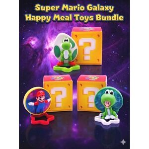 McDonalds Super Mario Galaxy Happy Meal Toys Bundle of 3 -  #1, #2, #5